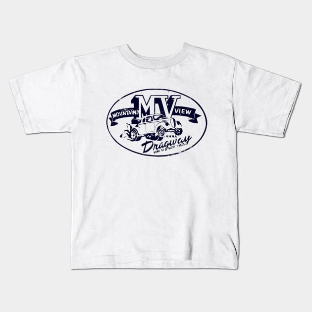 Mountain View Dragway Kids T-Shirt by retrorockit
